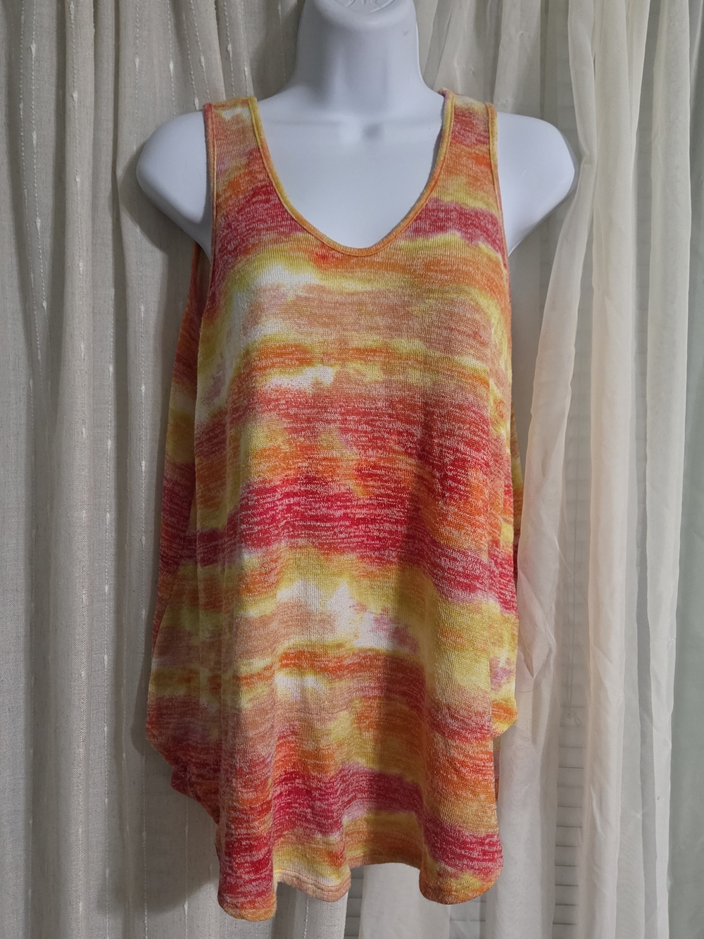 Gyft Sunset Tie-Dye Knit Tank Top